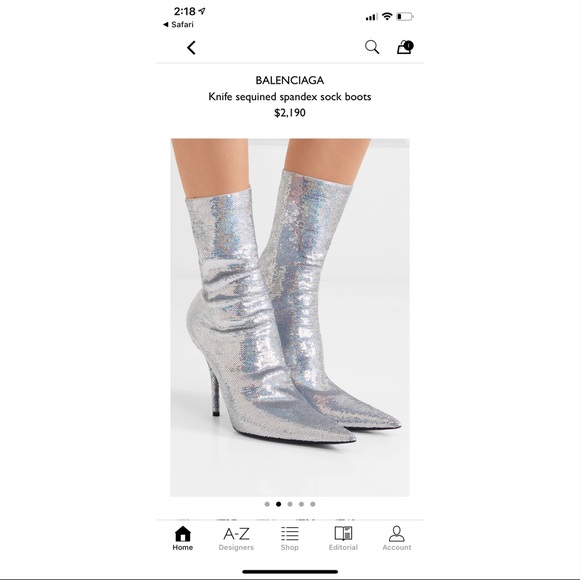 Balenciaga, 41, sequin knife sock boots - Picture 2 of 8